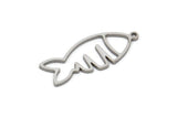 Steel Fish Charm, Stainless Steel Fish Charms With 1 Loop, Blanks, Findings (22/32x0.80mm) SMP2175