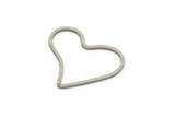 Steel Charm, Stainless Steel, Steel Pendants, Heart Charms, Steel Heart Shaped Charms, Connectors (13/17/22/26x0.80mm) SMP2243