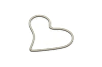 Steel Charm, Stainless Steel, Steel Pendants, Heart Charms, Steel Heart Shaped Charms, Connectors (13/17/22/26x0.80mm) SMP2243