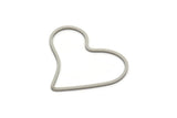Steel Charm, Stainless Steel, Steel Pendants, Heart Charms, Steel Heart Shaped Charms, Connectors (13/17/22/26x0.80mm) SMP2243