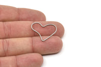 Steel Charm, Stainless Steel, Steel Pendants, Heart Charms, Steel Heart Shaped Charms, Connectors (13/17/22/26x0.80mm) SMP2243