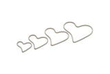 Steel Charm, Stainless Steel, Steel Pendants, Heart Charms, Steel Heart Shaped Charms, Connectors (13/17/22/26x0.80mm) SMP2243