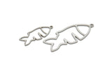Steel Fish Charm, Stainless Steel Fish Charms With 1 Loop, Blanks, Findings (22/32x0.80mm) SMP2177