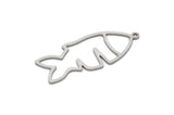 Steel Fish Charm, Stainless Steel Fish Charms With 1 Loop, Blanks, Findings (22/32x0.80mm) SMP2177
