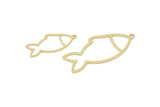 Brass Fish Charm, Raw Brass Fish Charms With 1 Loop, Blanks, Findings (22/32x0.60mm) SMP2178