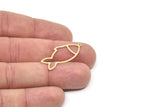 Brass Fish Charm, Raw Brass Fish Charms With 1 Loop, Blanks, Findings (22/32x0.60mm) SMP2178