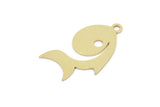 Brass Fish Charm, Raw Brass Fish Charms With 1 Loop, Blanks, Findings (15/20/30x0.60mm) SMP2181