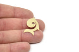 Brass Fish Charm, Raw Brass Fish Charms With 1 Loop, Blanks, Findings (15/20/30x0.60mm) SMP2181