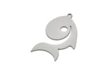 Steel Fish Charm, Stainless Steel Fish Charms With 1 Loop, Blanks, Findings (15/20/30x0.80mm) SMP2181