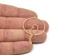 Brass Round Charm, Raw Brass Cat Charms With 1 Loop, Findings (46x30x0.60mm) SMP2187