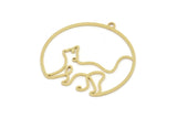 Brass Round Charm, Raw Brass Cat Charms With 1 Loop, Findings (29x30x0.60mm) SMP2188