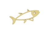 Brass Fish Charm, Raw Brass Fish Charms, Findings (30x15x0.60mm) SMP2192