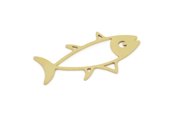 Brass Fish Charm, Raw Brass Fish Charms, Findings (30x15x0.60mm) SMP2192