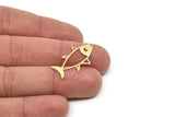 Brass Fish Charm, Raw Brass Fish Charms, Findings (30x15x0.60mm) SMP2192