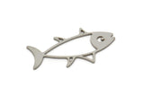 Steel Fish Charm, Stainless Steel Fish Charms, Findings (30x15x0.80mm) SMP2192