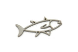 Steel Fish Charm, Stainless Steel Fish Charms, Findings (20/30x0.80mm) SMP2194