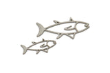 Steel Fish Charm, Stainless Steel Fish Charms, Findings (20/30x0.80mm) SMP2194