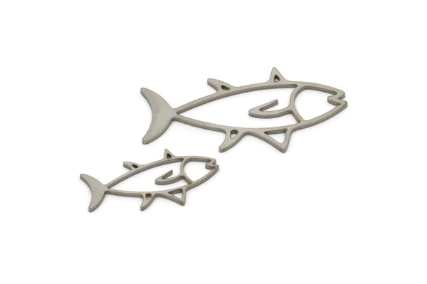 Steel Fish Charm, Stainless Steel Fish Charms, Findings (20/30x0.80mm) SMP2194