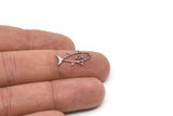 Steel Fish Charm, Stainless Steel Fish Charms, Findings (20/30x0.80mm) SMP2194