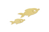 Brass Fish Charm, Raw Brass Fish Charms With 1 Loop, Findings (21/31x0.60mm) SMP2196