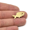 Brass Fish Charm, Raw Brass Fish Charms With 1 Loop, Findings (21/31x0.60mm) SMP2196