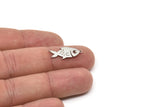 Steel Fish Charm, Stainless Steel Fish Charms, Findings (21/31x0.80mm) SMP2196