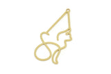 Brass Triangle Charm, Raw Brass Cat Charms With 1 Loop, Findings (42x18x0.60mm) SMP2198