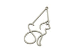 Steel Triangle Charm, Stainless Steel Cat Charms With 1 Loop, Findings (42x18x0.80mm) SMP2198