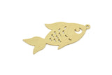 Brass Fish Charm, Raw Brass Fish Charms With 1 Loop, Findings (21/31x0.60mm) SMP2200