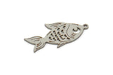 Steel Fish Charm, Stainless Steel Fish Charms, Findings (21/31x0.80mm) SMP2200