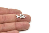 Steel Fish Charm, Stainless Steel Fish Charms, Findings (21/31x0.80mm) SMP2200