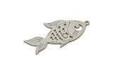 Steel Fish Charm, Stainless Steel Fish Charms, Findings (21/31x0.80mm) SMP2200
