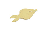 Brass Fish Charm, Raw Brass Fish Charms With 1 Loop, Findings (21/31x0.60mm) SMP2202