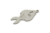 Steel Fish Charm, Stainless Steel Fish Charms, Findings (21/31x0.80mm) SMP2202