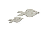 Steel Fish Charm, Stainless Steel Fish Charms, Findings (21/31x0.80mm) SMP2202