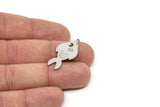 Steel Fish Charm, Stainless Steel Fish Charms, Findings (21/31x0.80mm) SMP2202
