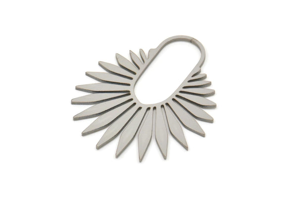 Steel Sun Charm, Stainless Steel Sun Charms, Rising Sun Charms, Findings (35x30x0.80mm) SMP2203