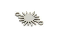 Steel Sun Charm, Stainless Steel Sun Charms With 2 Loops, Connectors, Findings (11/15/20/24x0.80mm) SMP2249