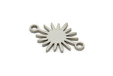 Steel Sun Charm, Stainless Steel Sun Charms With 2 Loops, Connectors, Findings (11/15/20/24x0.80mm) SMP2249