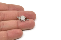 Steel Sun Charm, Stainless Steel Sun Charms With 2 Loops, Connectors, Findings (11/15/20/24x0.80mm) SMP2249