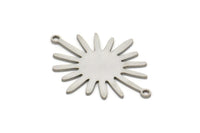 Steel Sun Charm, Stainless Steel Sun Charms With 2 Loops, Connectors, Findings (11/15/20/24x0.80mm) SMP2249