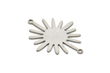 Steel Sun Charm, Stainless Steel Sun Charms With 2 Loops, Connectors, Findings (11/15/20/24x0.80mm) SMP2249