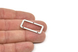 Steel Rectangle Charm, Stainless Steel Rectangle Shaped Charms With 3 Holes, Findings (31x16x0.80mm) SMP2260