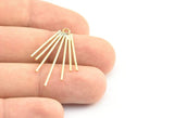 Brass Wire Charm, 2 Raw Brass Wire Charms With 1 Loop (33x19x1mm) E373