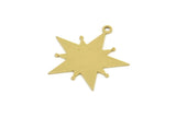 Brass Star Charm, Raw Brass Star Charms With 1 Loop (18x18x0.40mm) A6115
