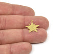 Brass Star Charm, Raw Brass Star Charms With 1 Loop (18x18x0.40mm) A6115