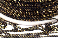 Black Antique Brass, 15 M (1.5mm) Black Antique Brass  Faceted Soldered Curb Chain - Ys009  ( Z046 )