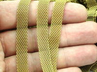 Knitted Mesh Chain, 2 M (8x1mm) Raw Brass Mesh Chain  - Mesh 041  ( Z085 )