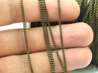 Black Antique Brass, 15 M (1.5mm) Black Antique Brass  Faceted Soldered Curb Chain - Ys009  ( Z046 )