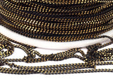 Antik Pirinç Zincir, 20 metre - 66 fit (1,5 mm) Siyah Antik Pirinç Yüzlü Lehimli Bordür Zinciri - Ys009 (Z046)